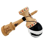 Kendama X Originala, Profesionala, Flippy, BLACK DRAGON, Super Sticky cu Cupe Mari KING SIZE V3, Gaura in Baza, Rulment