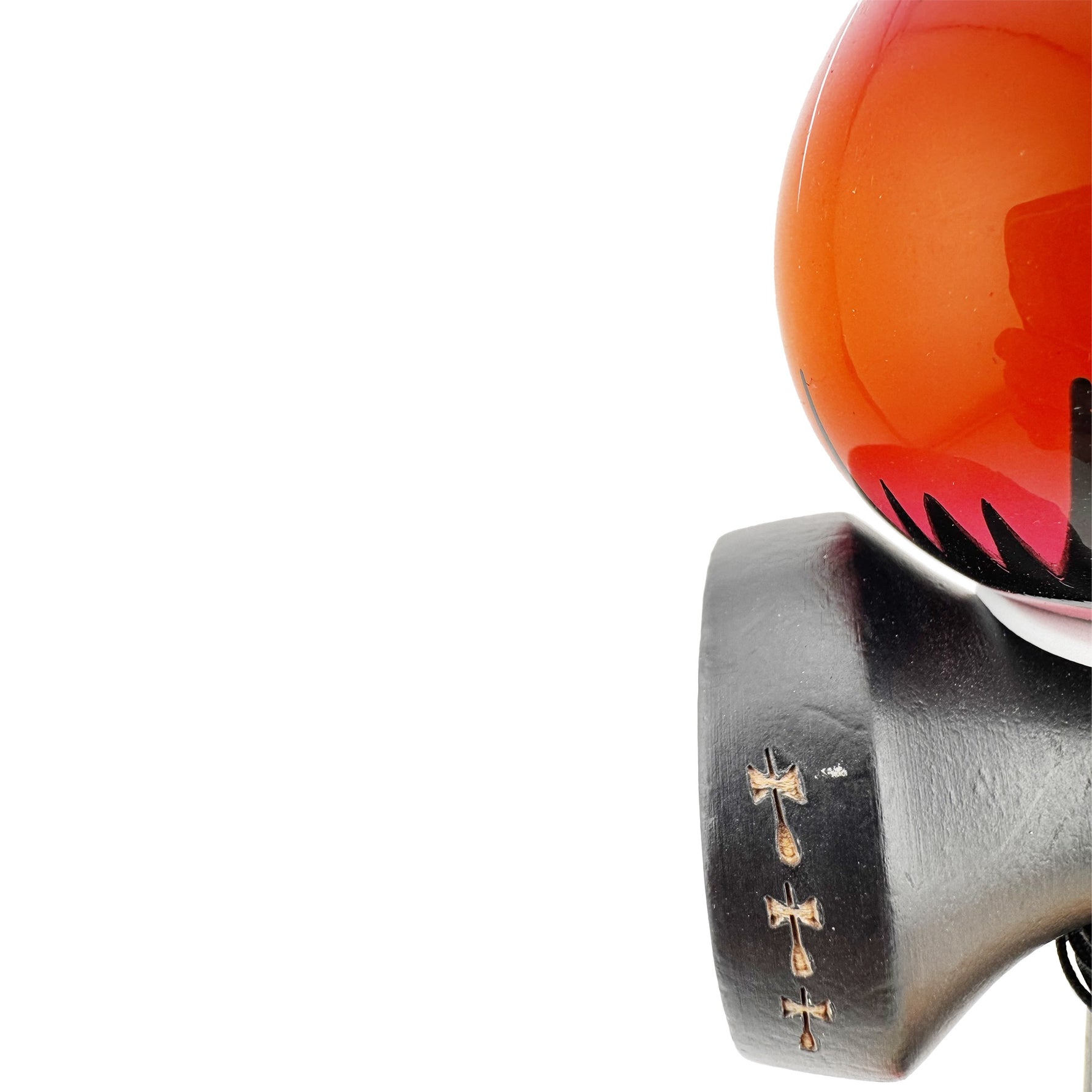 Kendama X Originala, Profesionala, Flippy, BLACK Spider King, Super Sticky cu Cupe Mari KING SIZE V3, Gaura in Baza,
