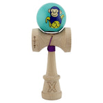 Kendama X Originala, Profesionala, Flippy, Blue Monkey, Super Sticky cu Cupe Mari King Size V3, Rulment Metalic si