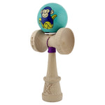 Kendama X Originala, Profesionala, Flippy, Blue Monkey, Super Sticky cu Cupe Mari King Size V3, Rulment Metalic si