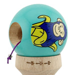 Kendama X Originala, Profesionala, Flippy, Blue Monkey, Super Sticky cu Cupe Mari King Size V3, Rulment Metalic si