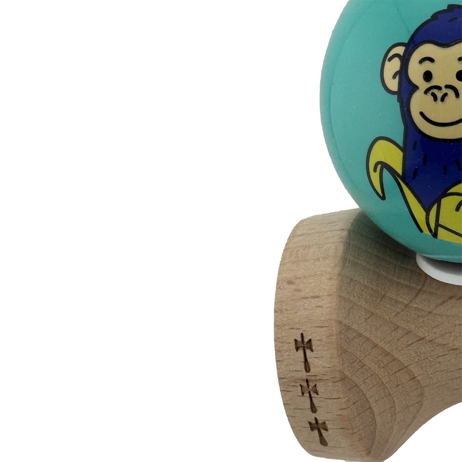 Kendama X Originala, Profesionala, Flippy, Blue Monkey, Super Sticky cu Cupe Mari King Size V3, Rulment Metalic si