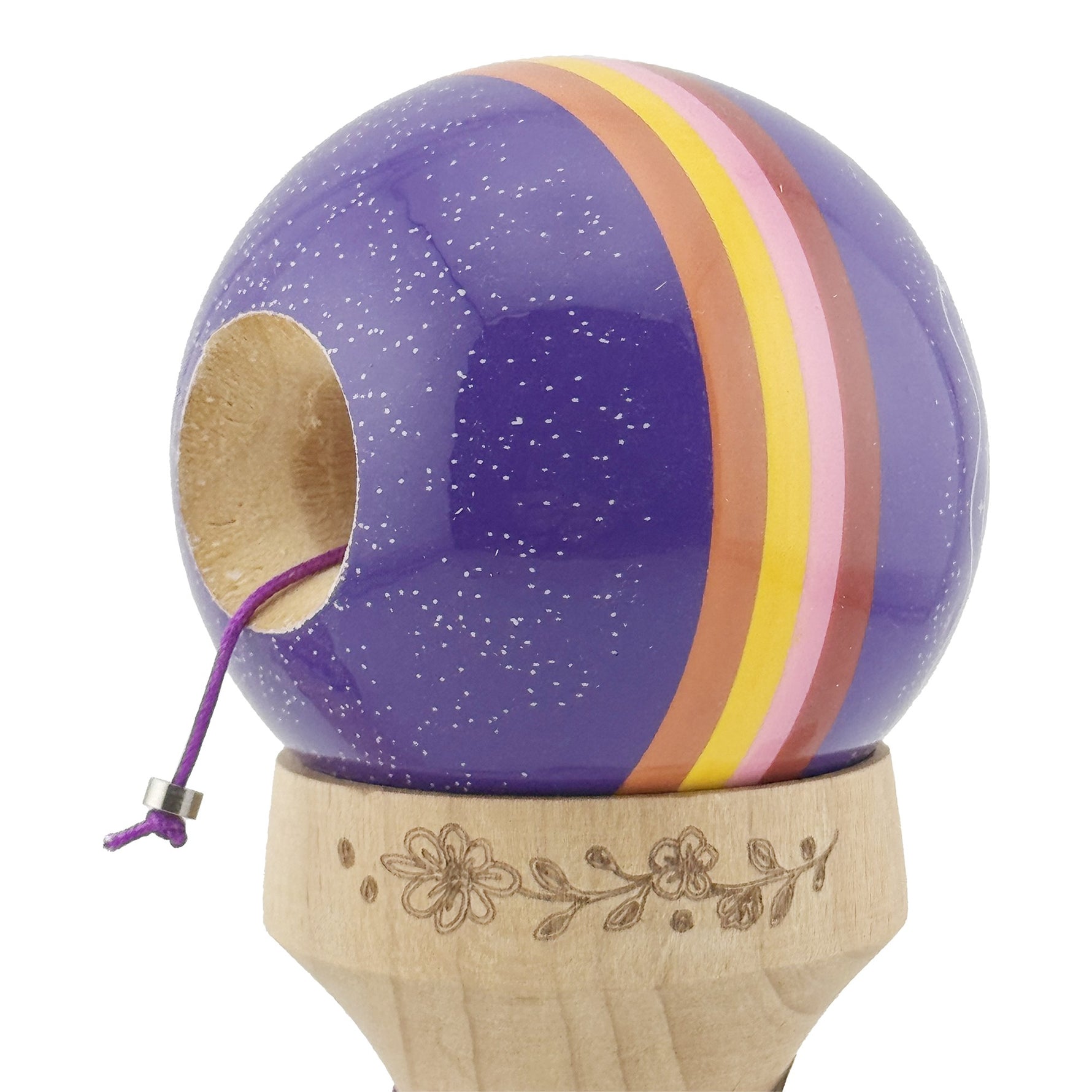 Kendama X Originala, Profesionala, Flippy, NIGHT SKY, Super Sticky cu Cupe Mari KING SIZE V3, Gaura in Baza, Rulment
