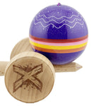 Kendama X Originala, Profesionala, Flippy, NIGHT SKY, Super Sticky cu Cupe Mari KING SIZE V3, Gaura in Baza, Rulment