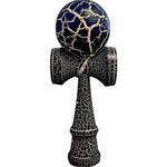 Kendama X Originala, Profesionala, Flippy, Cracked, din Lemn, 18 cm, Negru Alb