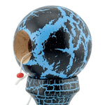 Kendama X Originala, Profesionala, Flippy, Cracked, din Lemn, 18 cm, Negru, Albastru