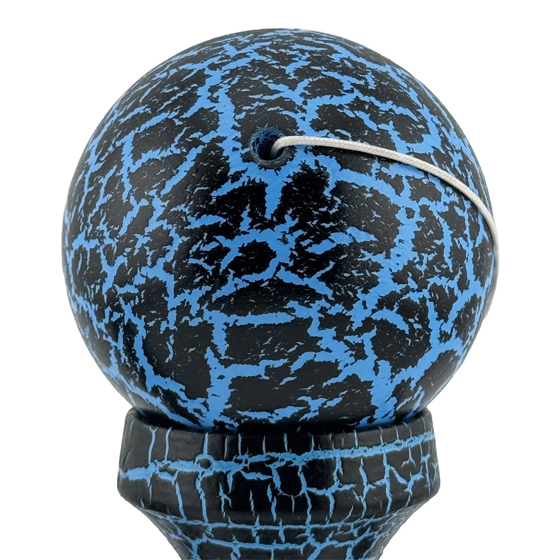 Kendama X Originala, Profesionala, Flippy, Cracked, din Lemn, 18 cm, Negru, Albastru
