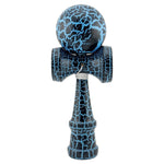 Kendama X Originala, Profesionala, Flippy, Cracked, din Lemn, 18 cm, Negru, Albastru