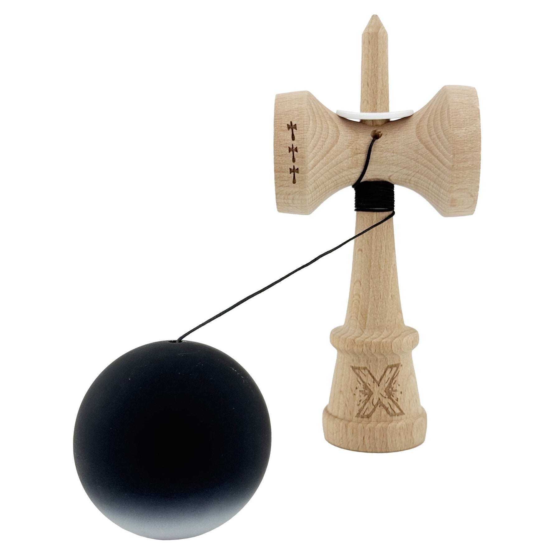 Kendama X Originala, Profesionala, Flippy, Cupe Mari KING SIZE V3, Rubber Grip, Gaura in Baza, Rulment Metalic, din