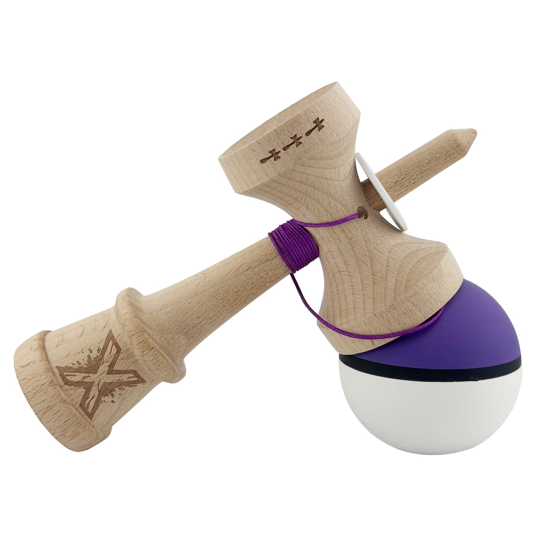 Kendama X Originala, Profesionala, Flippy, Cupe Mari KING SIZE V3, Rubber Grip, Gaura in Baza, Rulment Metalic, din