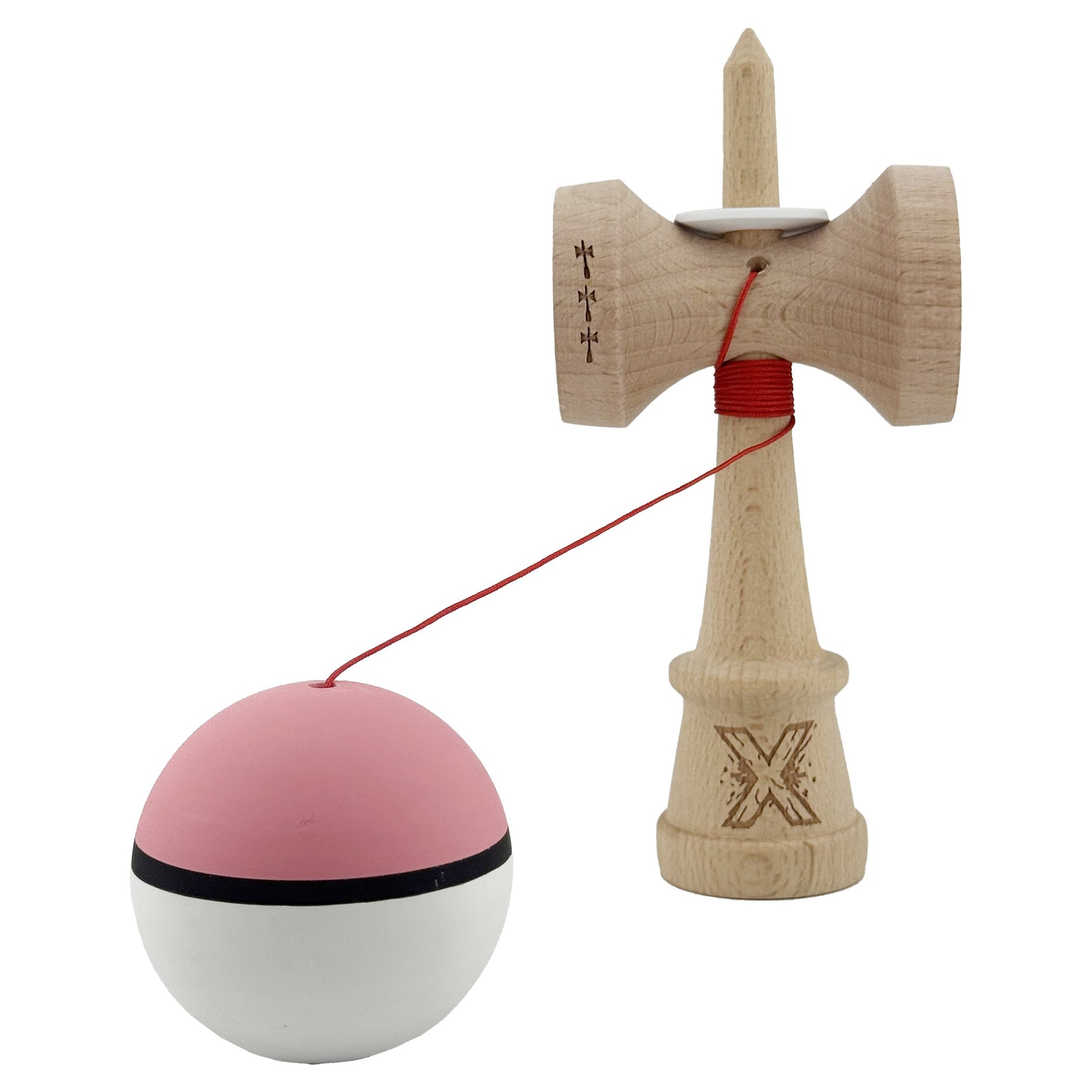 Kendama X Originala, Profesionala, Flippy, Cupe Mari KING SIZE V3, Rubber Grip, Gaura in Baza, Rulment Metalic, din