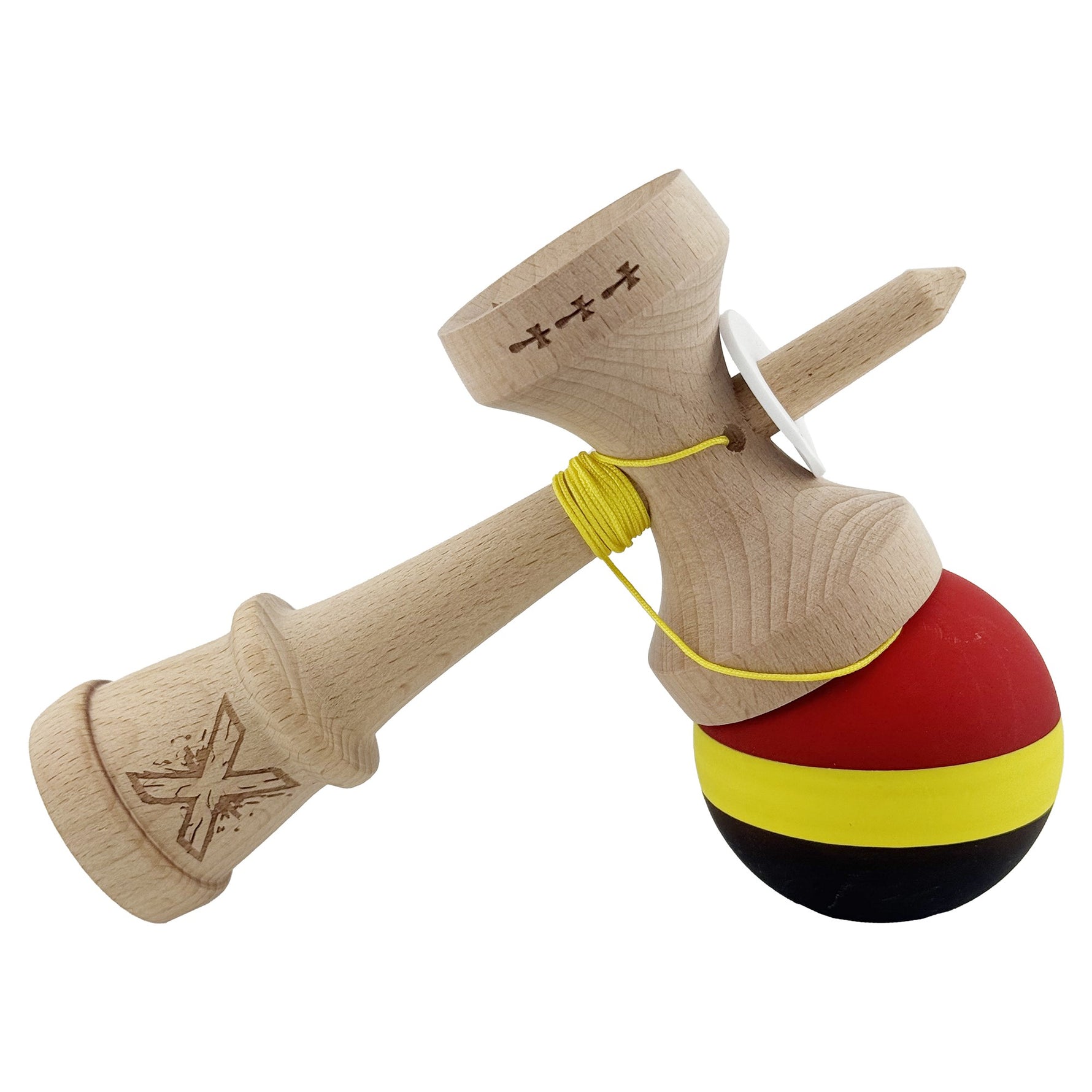 Kendama X Originala, Profesionala, Flippy, Cupe Mari KING SIZE V3, Rubber Grip, Gaura in Baza, Rulment Metalic, din