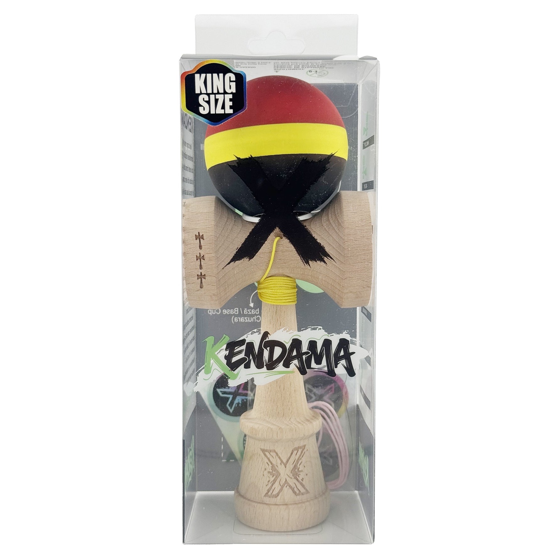 Kendama X Originala, Profesionala, Flippy, Cupe Mari KING SIZE V3, Rubber Grip, Gaura in Baza, Rulment Metalic, din