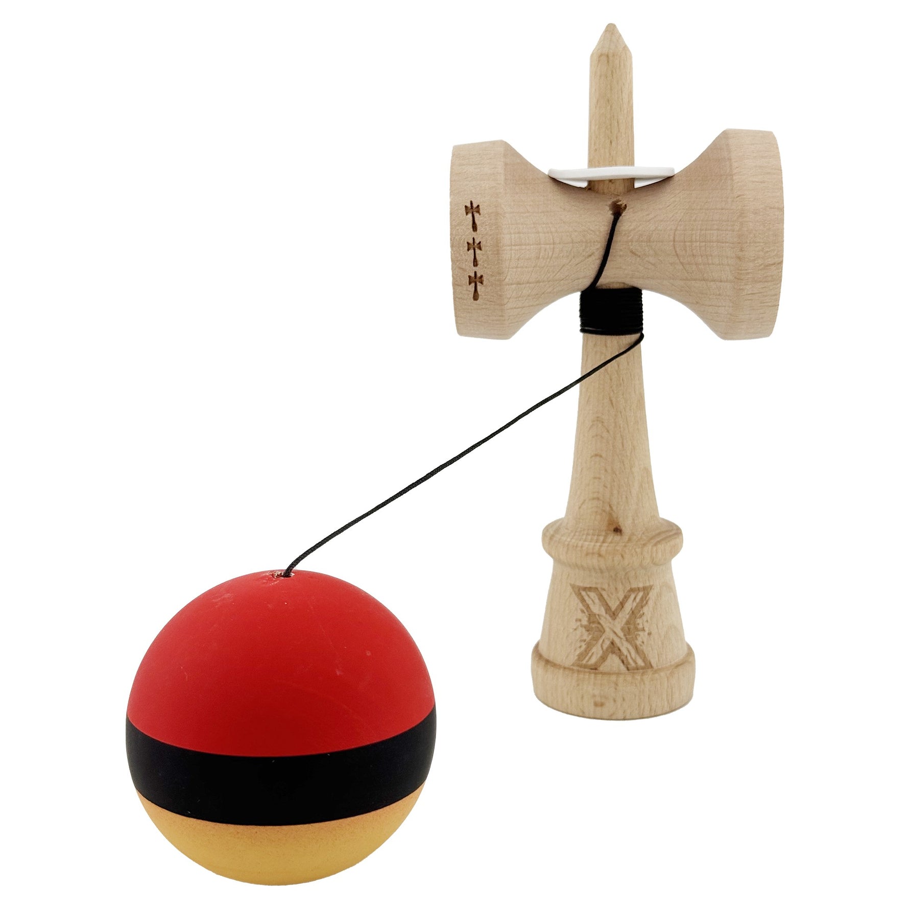 Kendama X Originala, Profesionala, Flippy, Cupe Mari KING SIZE V3, Rubber Grip, Gaura in Baza, Rulment Metalic, din