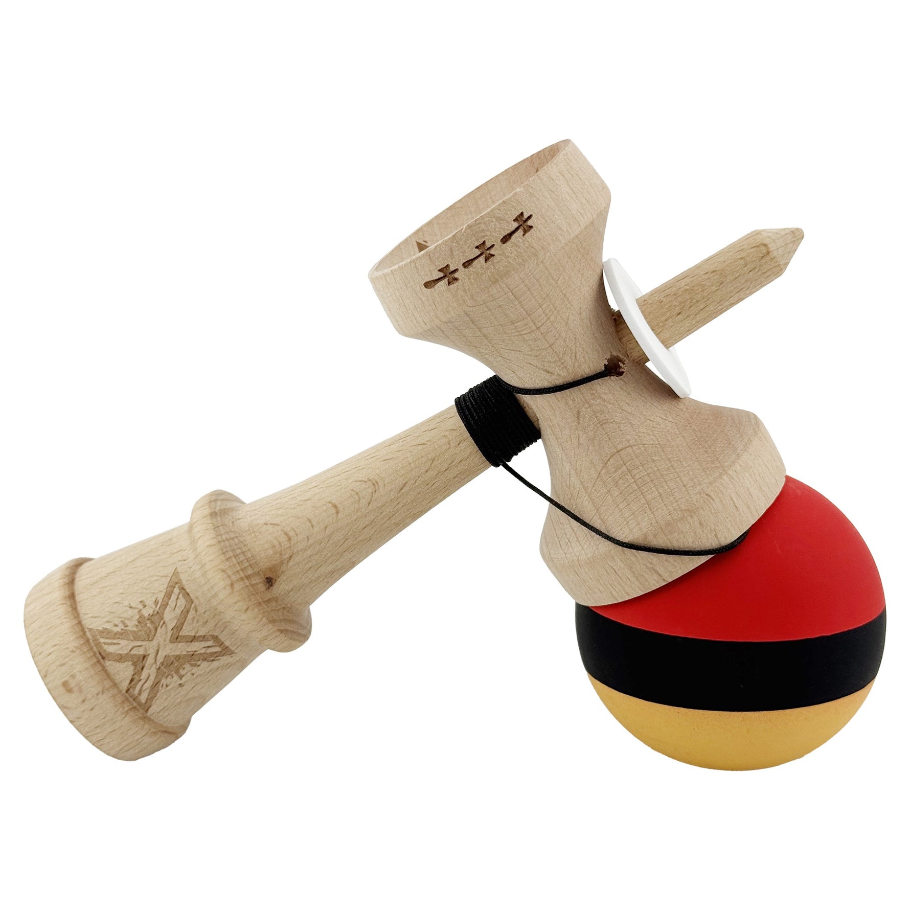 Kendama X Originala, Profesionala, Flippy, Cupe Mari KING SIZE V3, Rubber Grip, Gaura in Baza, Rulment Metalic, din
