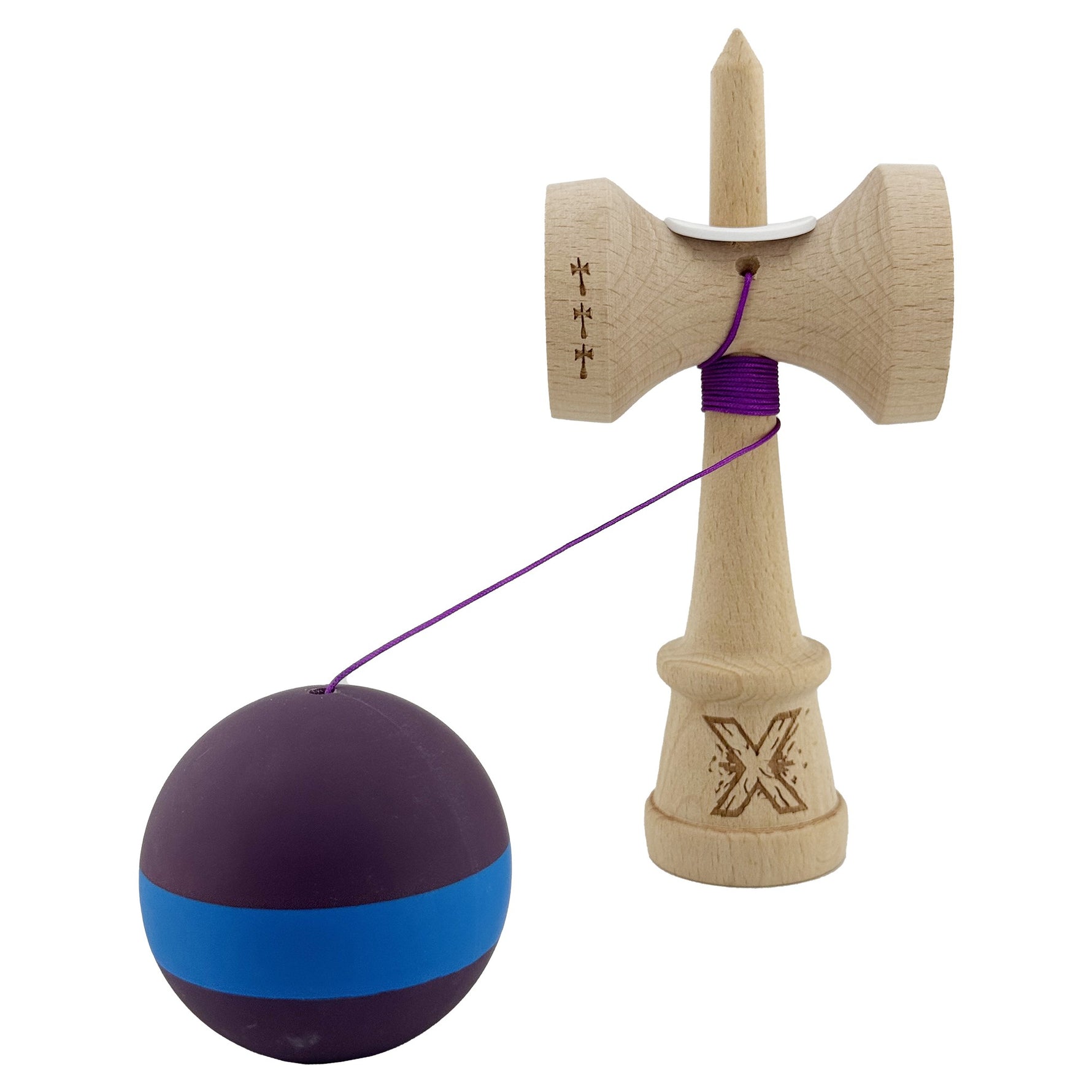 Kendama X Originala, Profesionala, Flippy, Cupe Mari KING SIZE V3, Rubber Grip, Gaura in Baza, Rulment Metalic, din