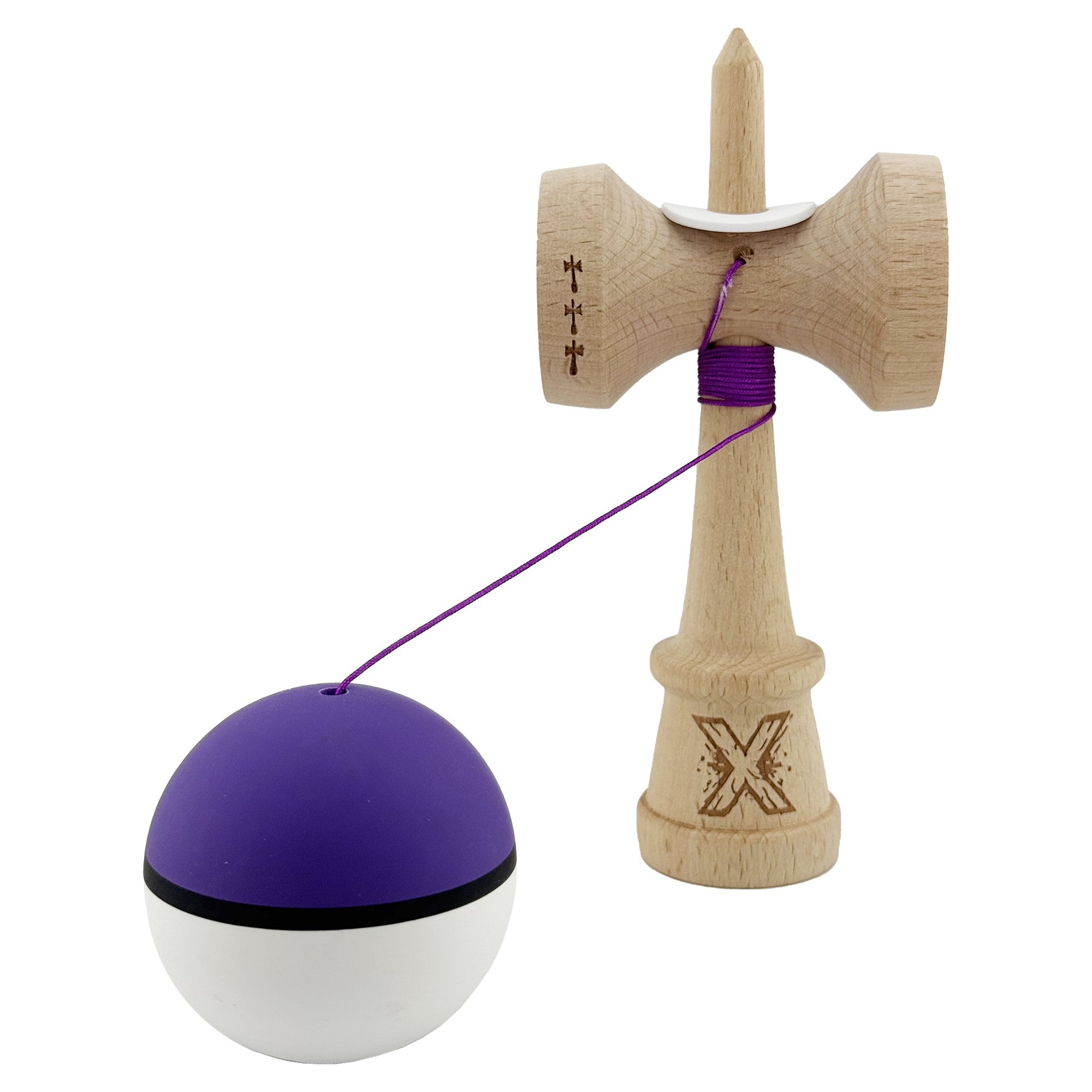Kendama X Originala, Profesionala, Flippy, Cupe Mari KING SIZE V3, Rubber Grip, Gaura in Baza, Rulment Metalic, din