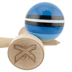 Kendama X Originala, Profesionala, Flippy, SATURN Blue Planet, Super Sticky cu Cupe Mari KING SIZE V3, Gaura in Baza,