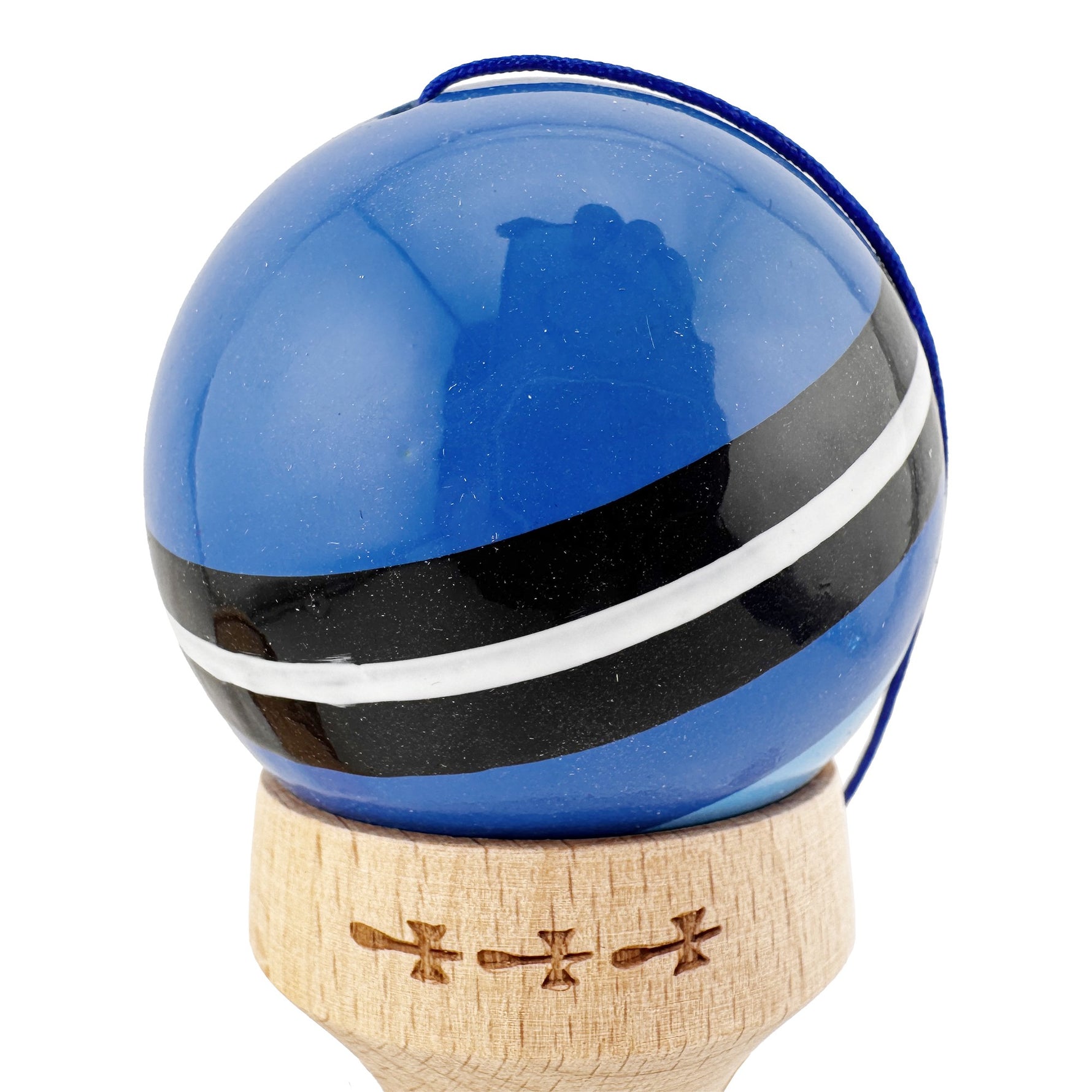 Kendama X Originala, Profesionala, Flippy, SATURN Blue Planet, Super Sticky cu Cupe Mari KING SIZE V3, Gaura in Baza,