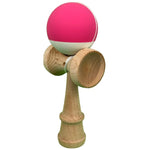 Kendama X Originala, Profesionala, Flippy, din Lemn, 18 cm, Rubber Grip, Roz inchis/Alb