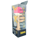 Kendama X Originala, Profesionala, Flippy, din Lemn, 18 cm, Rubber Grip, Roz inchis/Alb