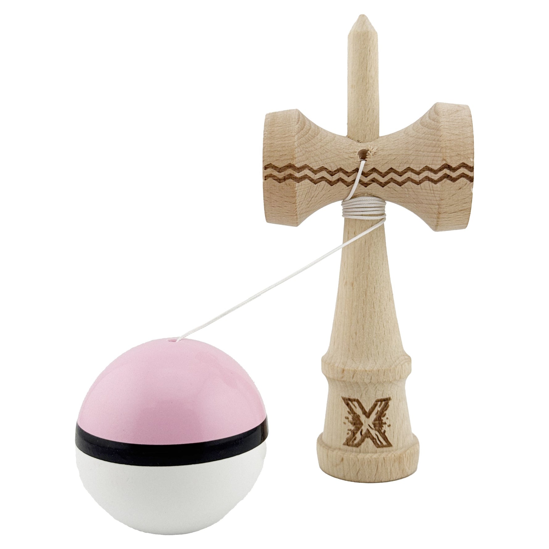 Kendama X Originala, Profesionala, Flippy, Gravata cu Cupe Mari V2, Super Sticky, Gaura in Baza, Rulment Metalic, din