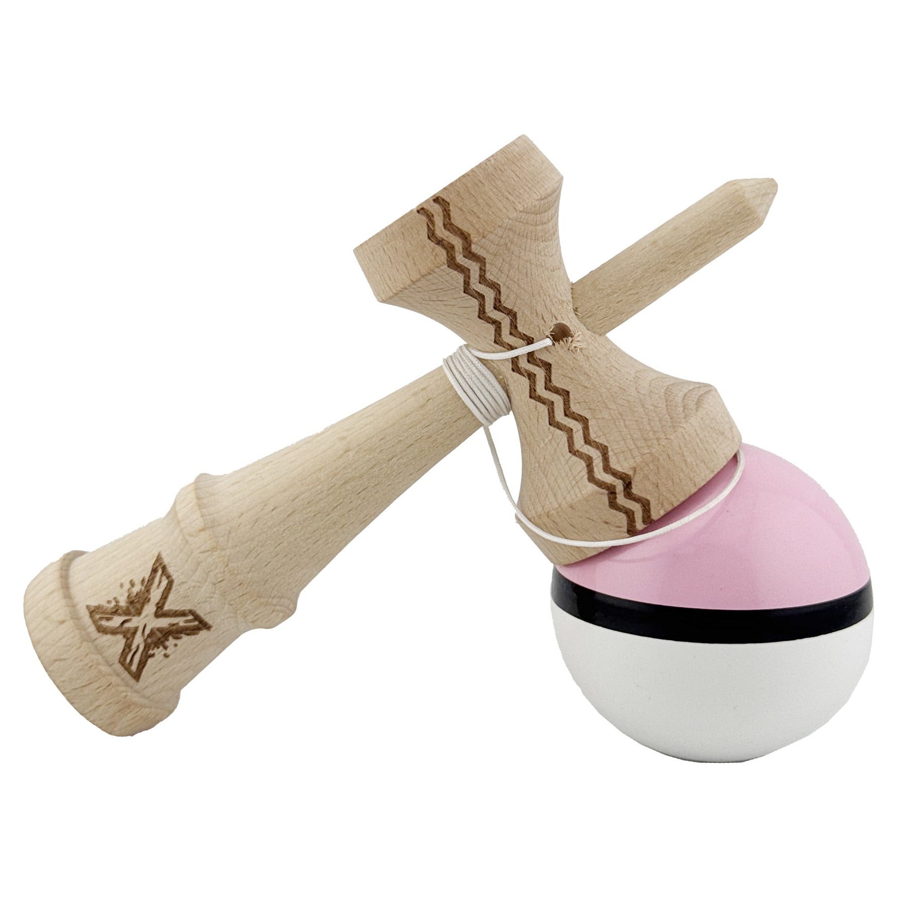 Kendama X Originala, Profesionala, Flippy, Gravata cu Cupe Mari V2, Super Sticky, Gaura in Baza, Rulment Metalic, din