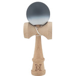 Kendama X Originala, Profesionala, Flippy, din Lemn, Rubber Grip, 18 cm, Alb/Negru