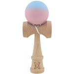 Kendama X Originala, Profesionala, Flippy, din Lemn, Rubber Grip, 18 cm, Albastru/Lila