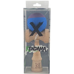 Kendama X Originala, Profesionala, Flippy, din Lemn, Rubber Grip, 18 cm, Albastru/Mov