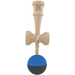 Kendama X Originala, Profesionala, Flippy, din Lemn, Rubber Grip, 18 cm, Albastru/Negru