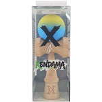Kendama X Originala, Profesionala, Flippy, 18 cm, Profesionala, +9 Ani, din Lemn, Gradient Galben/Albastru