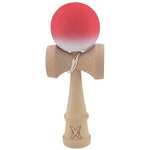 Kendama X Originala, Profesionala, Flippy, din Lemn, Rubber Grip, 18 cm, Gradient Rosu/Alb