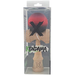 Kendama X Originala, Profesionala, Flippy, din Lemn, Rubber Grip, 18 cm, Mov/Rosu/Negru