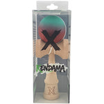 Kendama X Originala, Profesionala, Flippy, din Lemn, Rubber Grip, 18 cm, Rosu/Verde