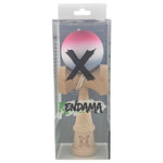 Kendama X Originala, Profesionala, Flippy, din Lemn, Rubber Grip, 18 cm, Roz/Alb/Gri