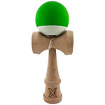 Kendama X Originala, Profesionala, Flippy, din Lemn, Rubber Grip, 18 cm, Verde/Alb