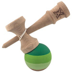 Kendama X Originala, Profesionala, Flippy, din Lemn, Rubber Grip, 18 cm, Verde in 3 Culori