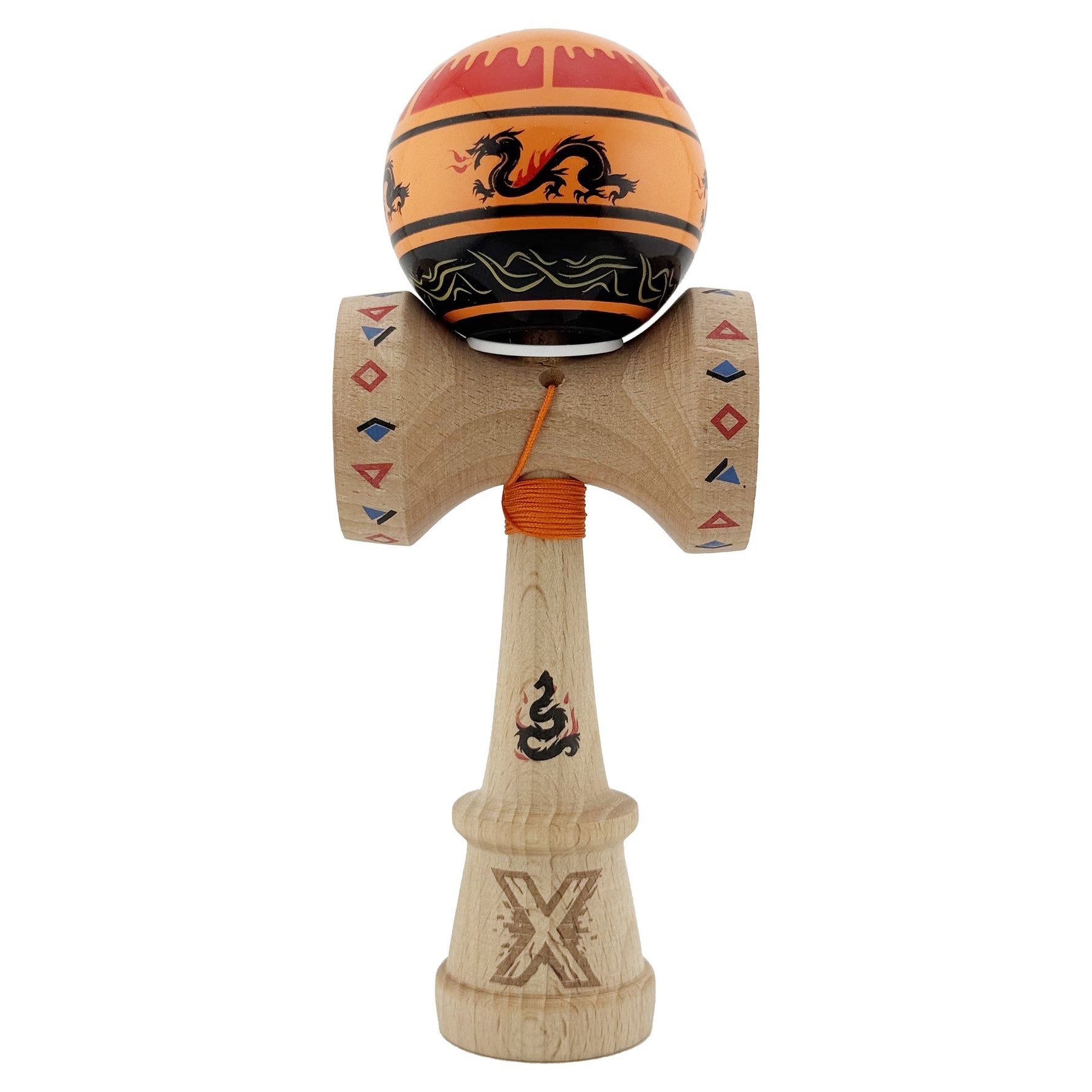 Kendama X Originala, Profesionala, Flippy, DRAGON Series, Super Sticky cu Cupe Mari King Size V3, Rulment Metalic si
