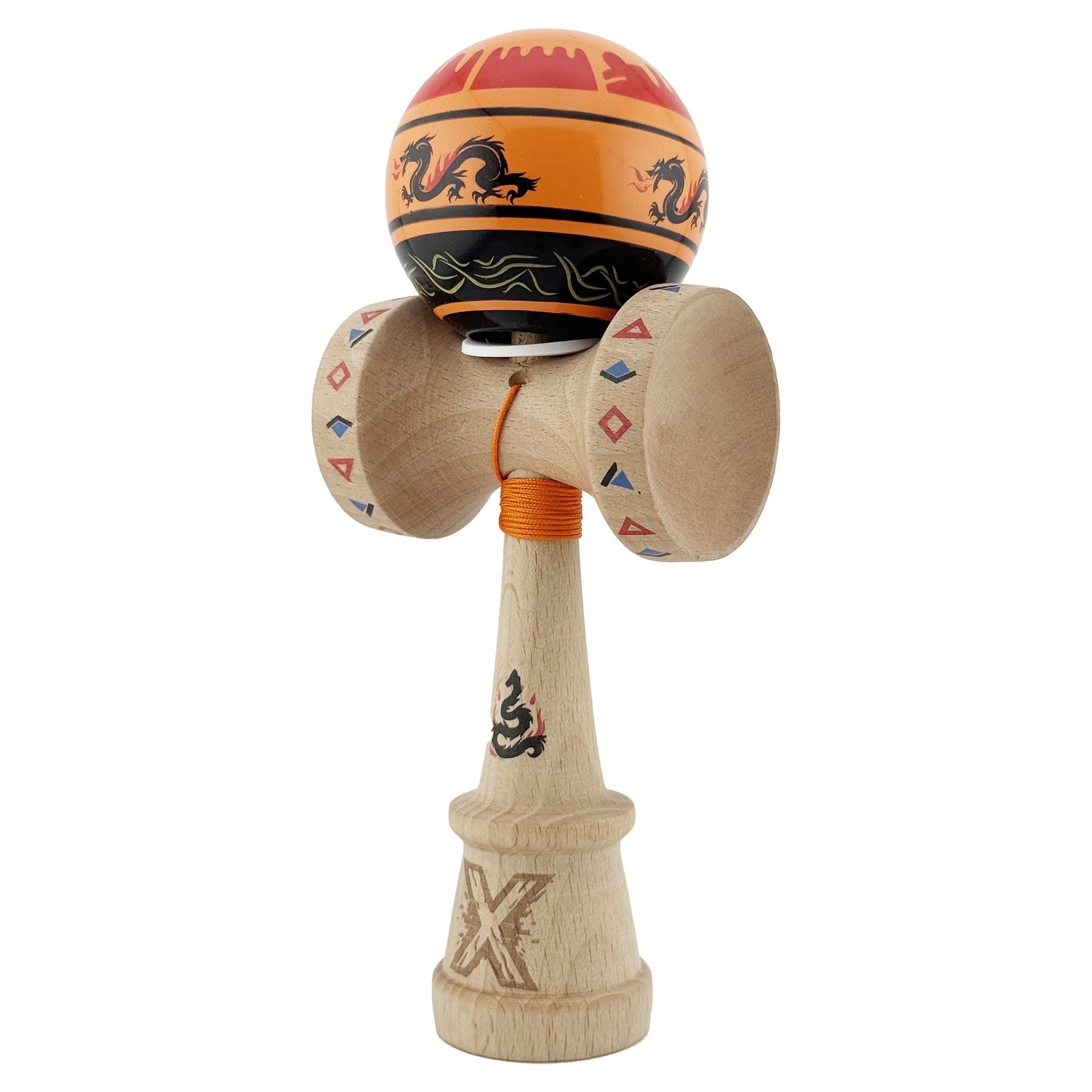 Kendama X Originala, Profesionala, Flippy, DRAGON Series, Super Sticky cu Cupe Mari King Size V3, Rulment Metalic si