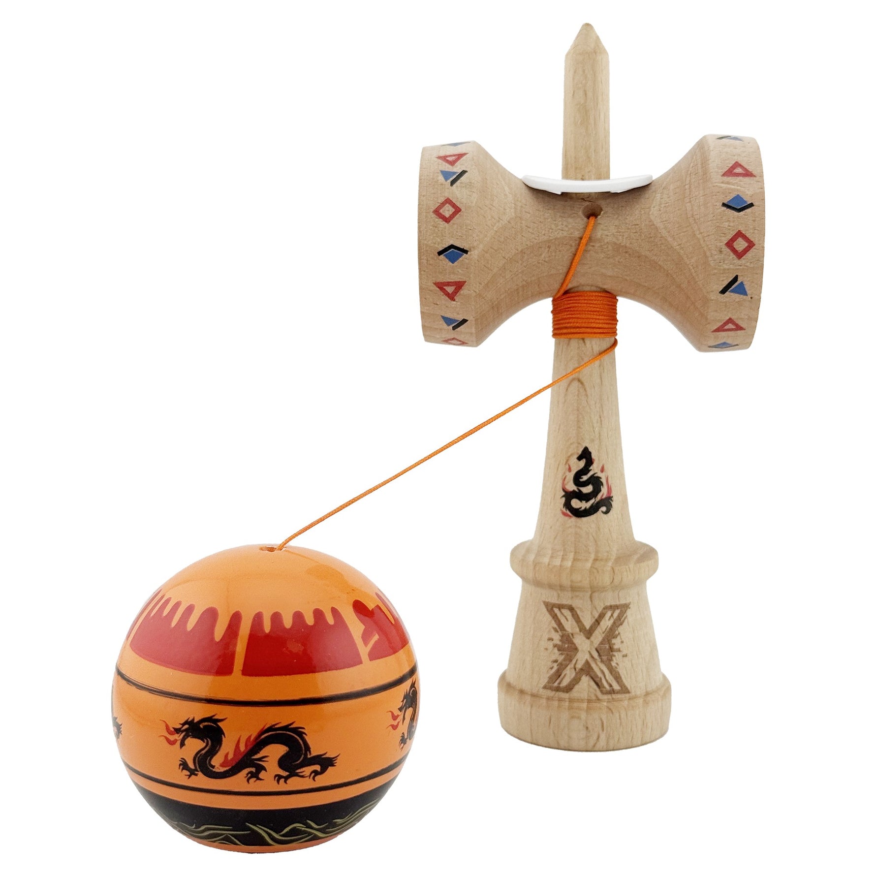 Kendama X Originala, Profesionala, Flippy, DRAGON Series, Super Sticky cu Cupe Mari King Size V3, Rulment Metalic si