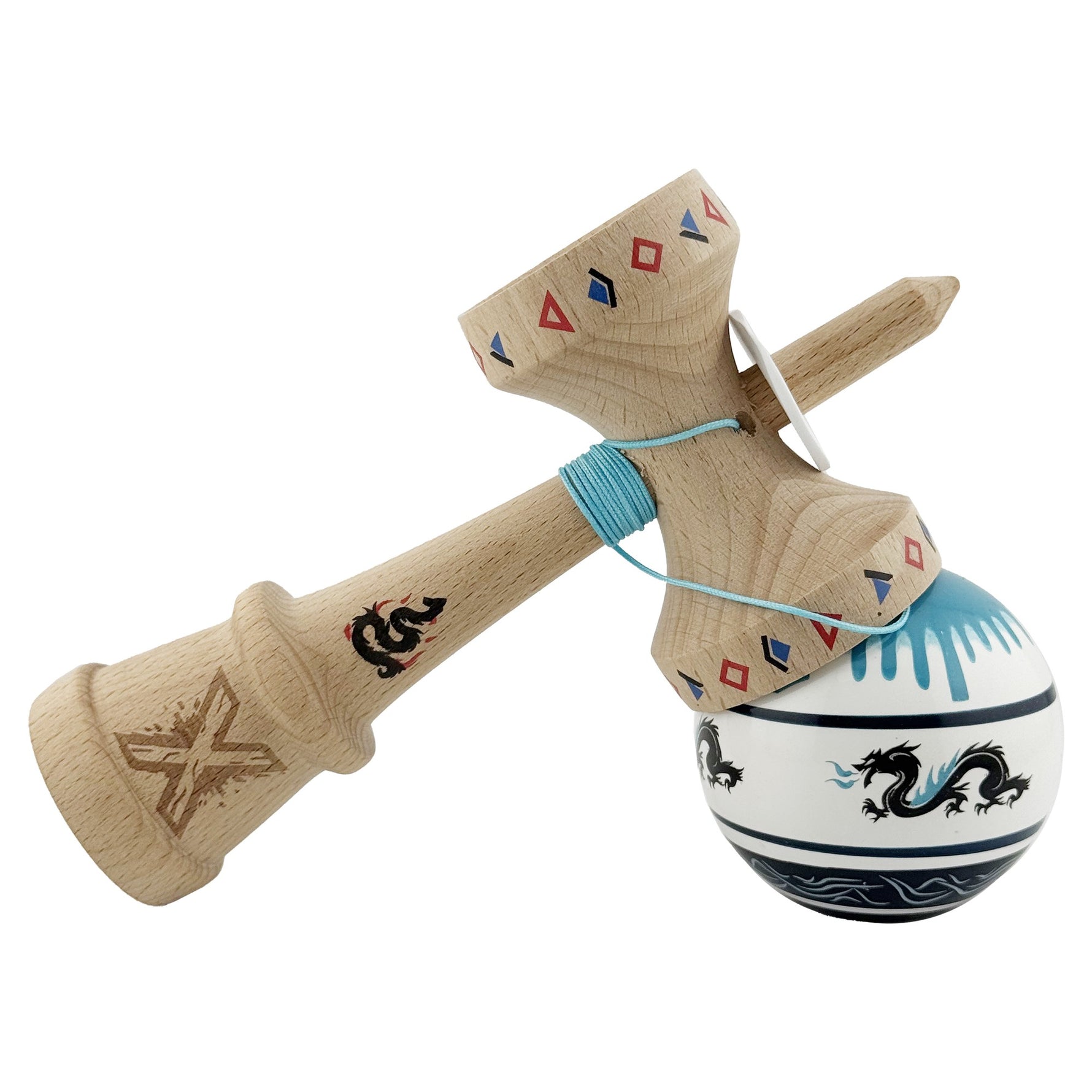 Kendama X Originala, Profesionala, Flippy, DRAGON Series, Super Sticky cu Cupe Mari King Size V3, Rulment Metalic si