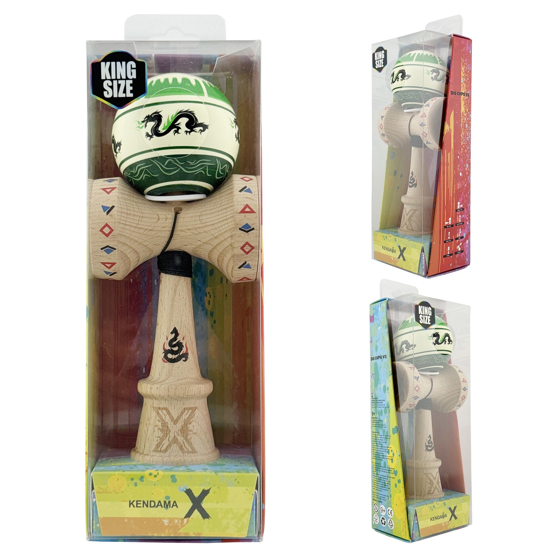 Kendama X Originala, Profesionala, Flippy, DRAGON Series, Super Sticky cu Cupe Mari King Size V3, Rulment Metalic si