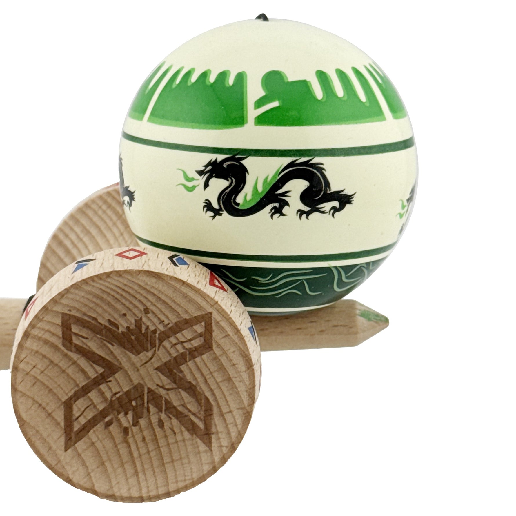Kendama X Originala, Profesionala, Flippy, DRAGON Series, Super Sticky cu Cupe Mari King Size V3, Rulment Metalic si