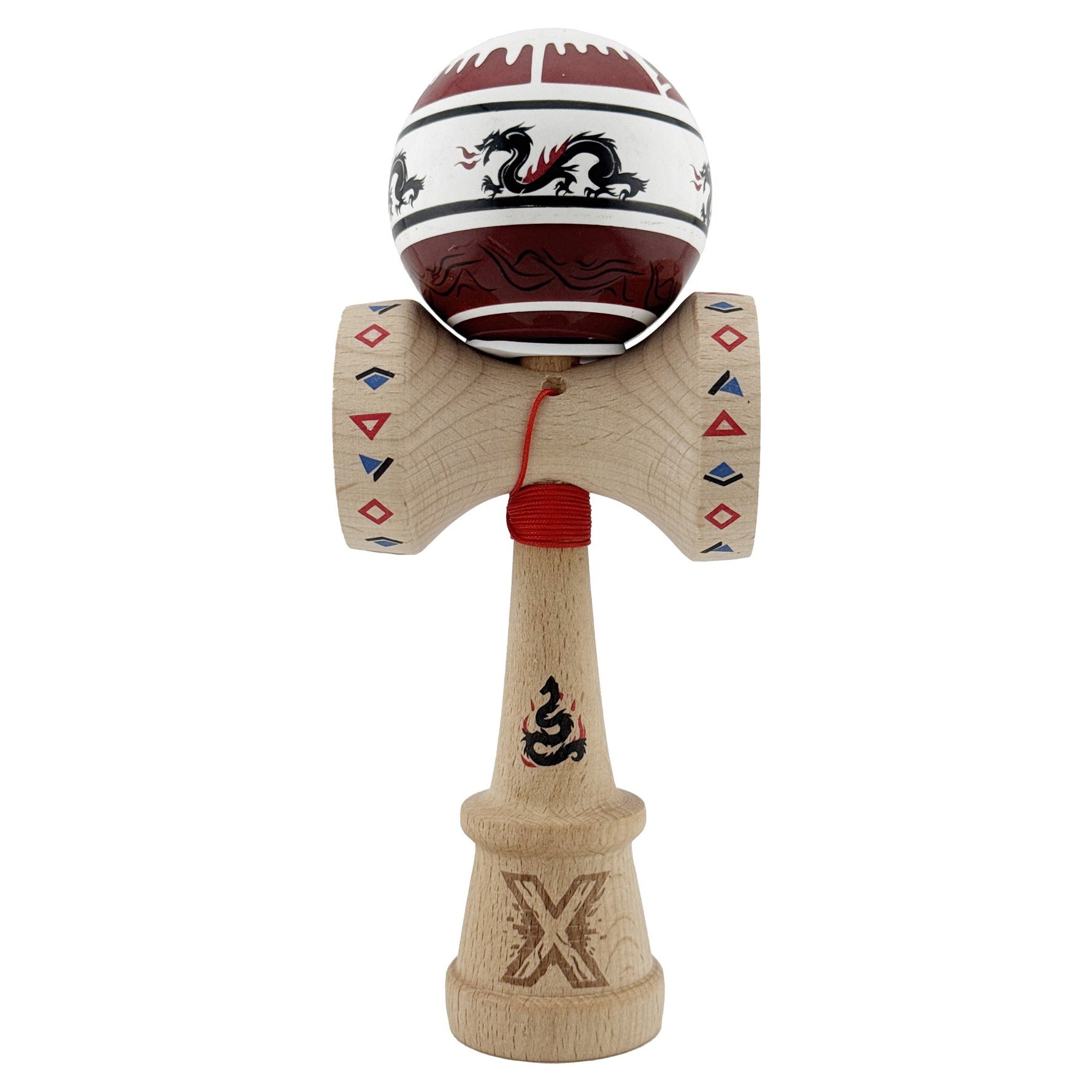 Kendama X Originala, Profesionala, Flippy, DRAGON Series, Super Sticky cu Cupe Mari King Size V3, Rulment Metalic si
