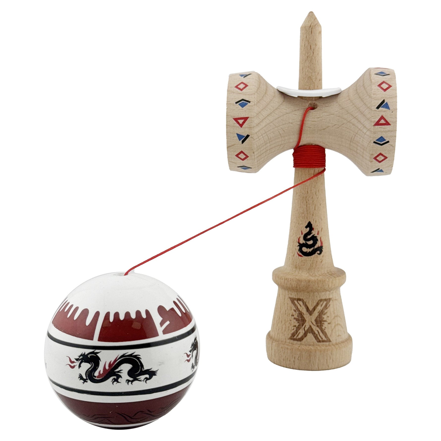 Kendama X Originala, Profesionala, Flippy, DRAGON Series, Super Sticky cu Cupe Mari King Size V3, Rulment Metalic si