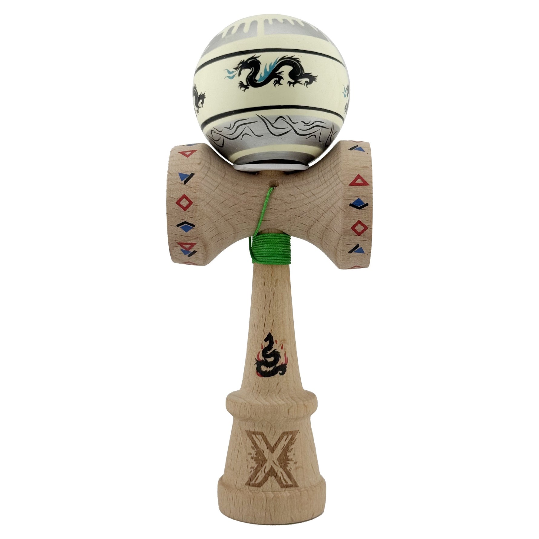 Kendama X Originala, Profesionala, Flippy, DRAGON Series, Super Sticky cu Cupe Mari King Size V3, Rulment Metalic si