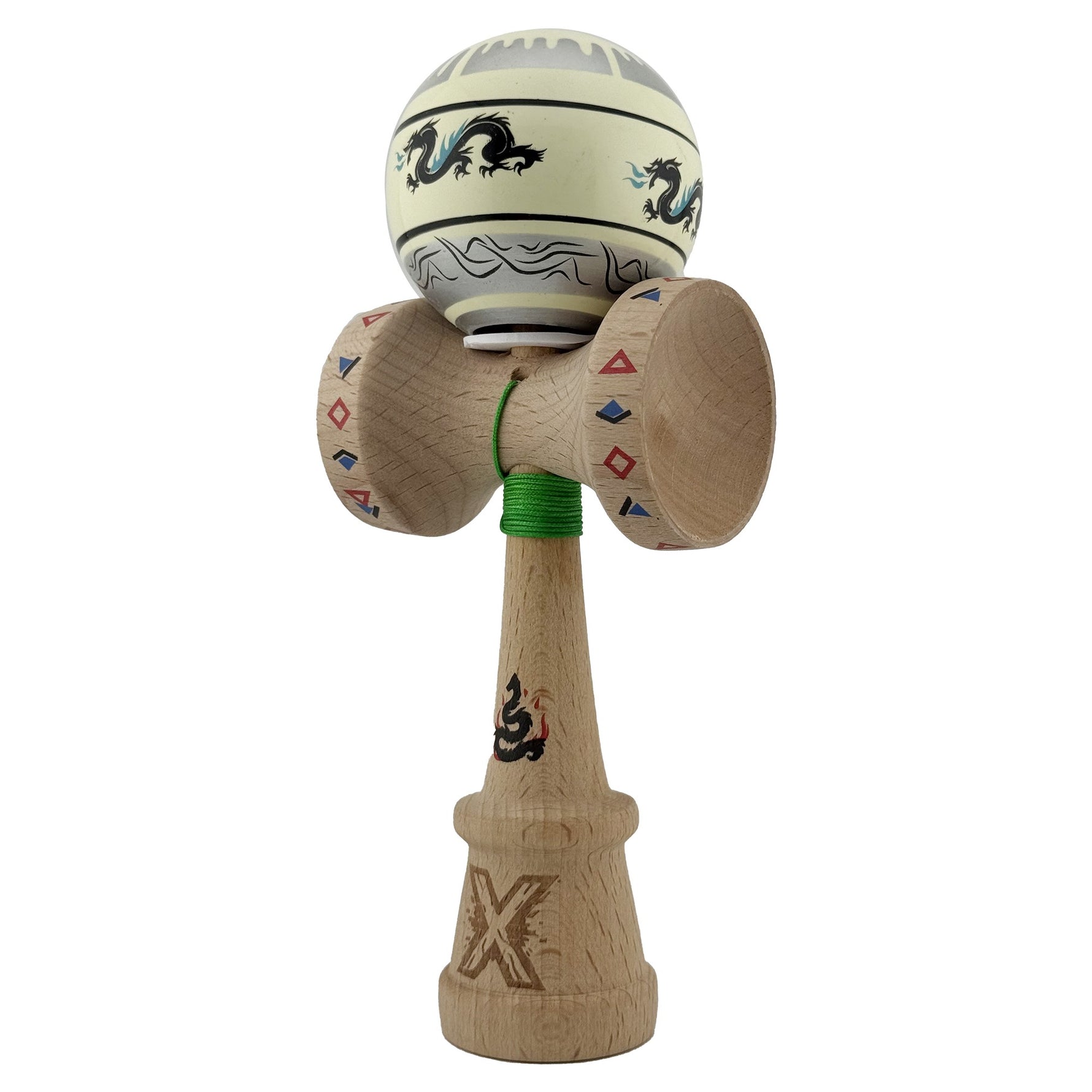 Kendama X Originala, Profesionala, Flippy, DRAGON Series, Super Sticky cu Cupe Mari King Size V3, Rulment Metalic si