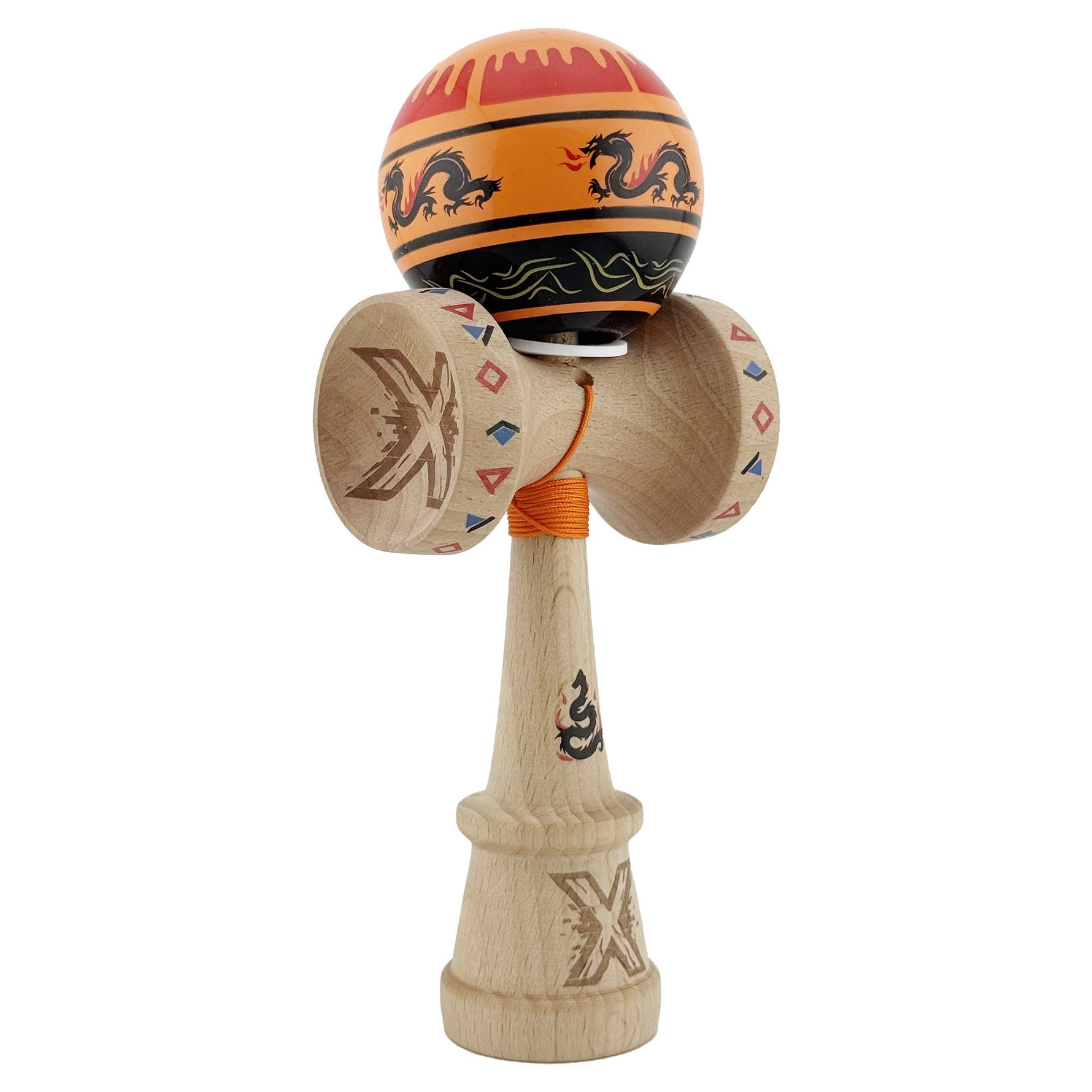 Kendama X Originala, Profesionala, Flippy, DRAGON Series, Super Sticky cu Cupe Mari King Size V3, Rulment Metalic si