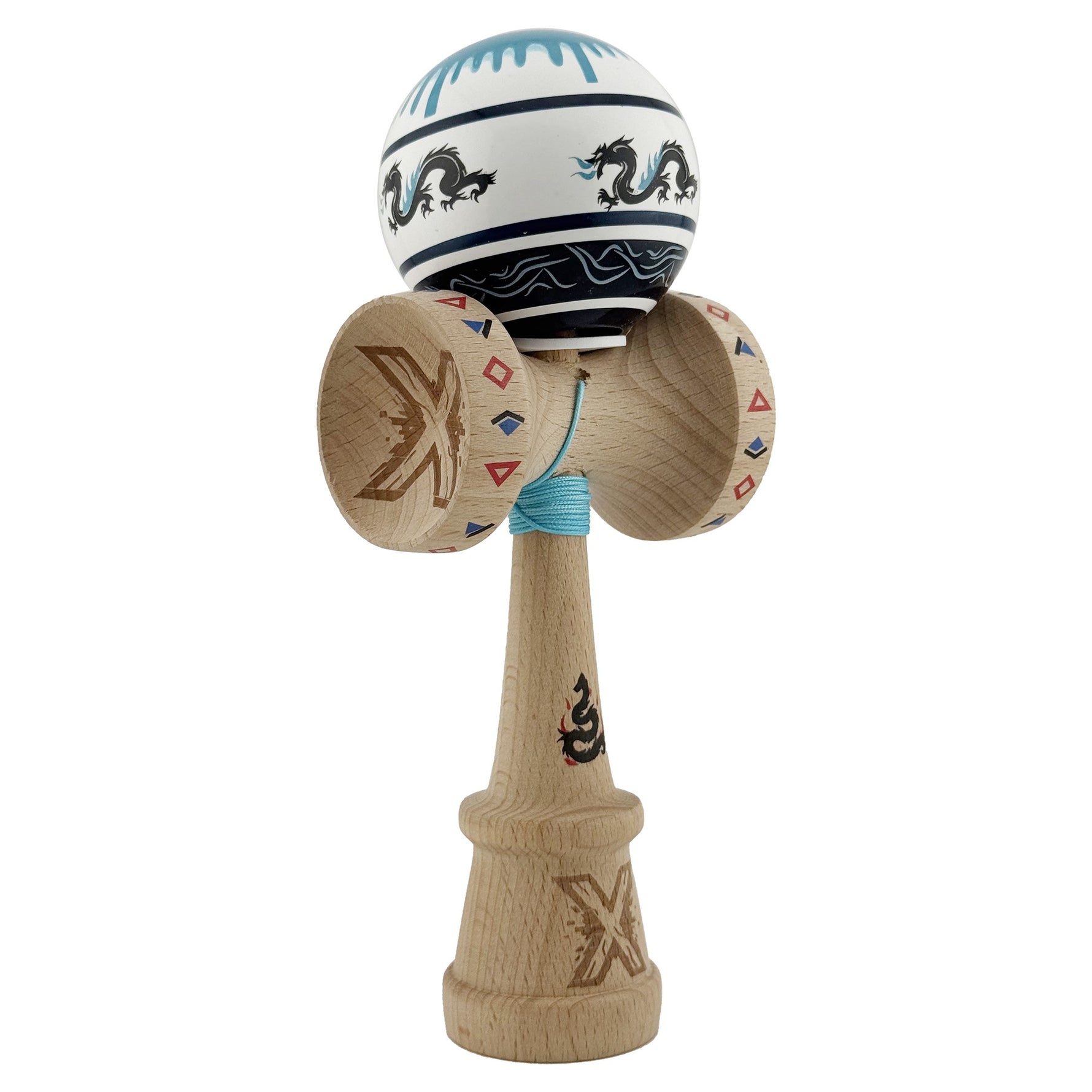 Kendama X Originala, Profesionala, Flippy, DRAGON Series, Super Sticky cu Cupe Mari King Size V3, Rulment Metalic si